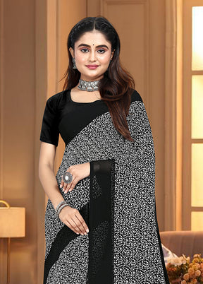 Black Georgette Saree With Blouse Piece