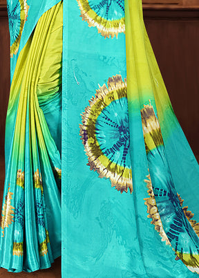 Lemon Crepe Silk Saree With Blouse Piece