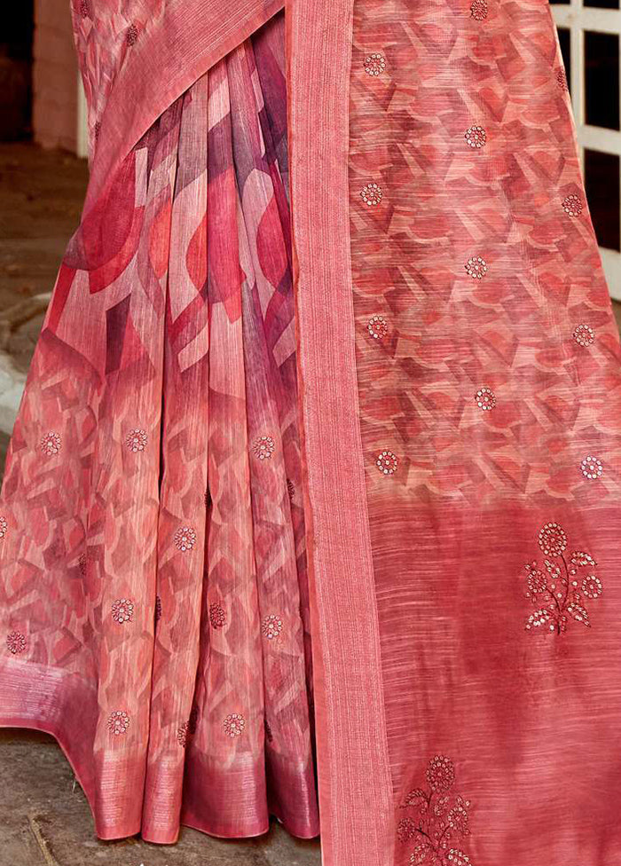 Multicolor Chanderi Silk Saree With Blouse Piece