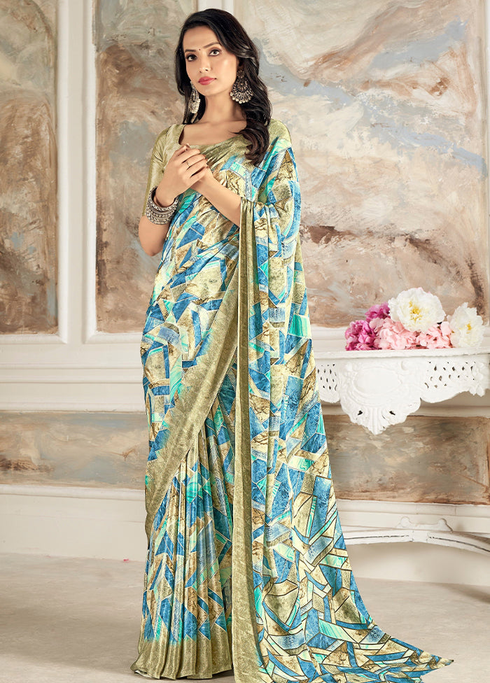 Multicolor Silk Saree With Blouse Piece