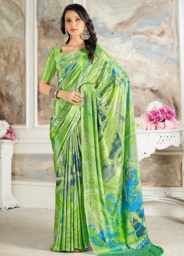 Green Silk Saree With Blouse Piece