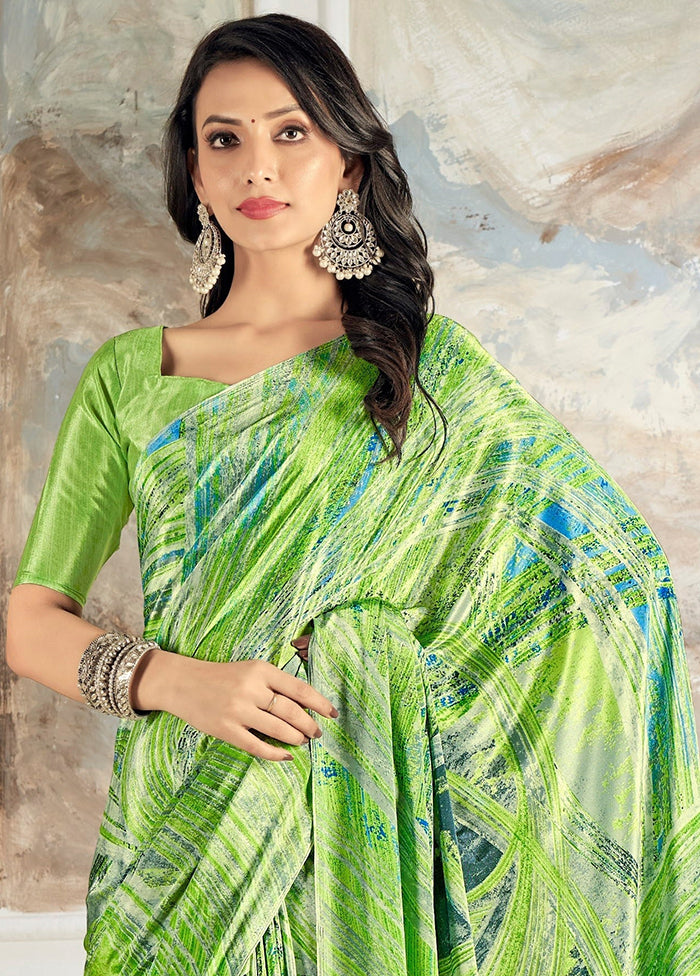 Green Silk Saree With Blouse Piece