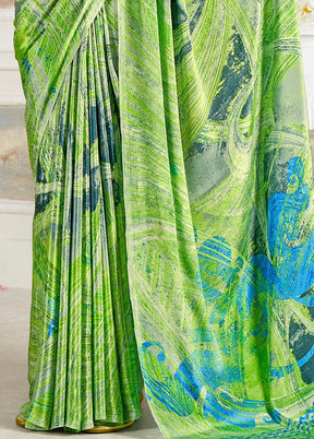 Green Silk Saree With Blouse Piece