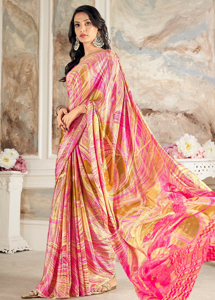 Multicolor Silk Saree With Blouse Piece