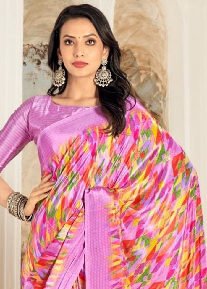 Multicolor Silk Saree With Blouse Piece