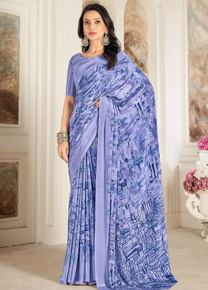 Purple Silk Saree With Blouse Piece