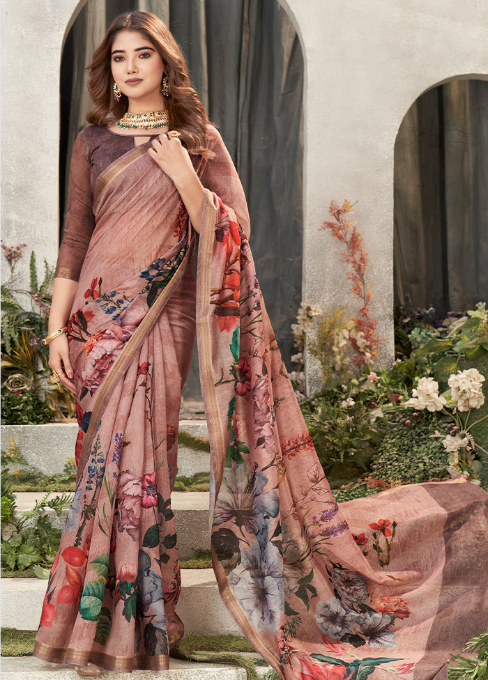 MultiColor Chanderi Silk Saree With Blouse Piece