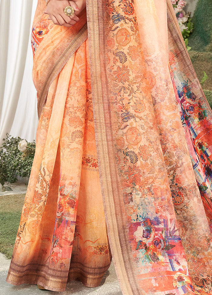 MultiColor Chanderi Silk Saree With Blouse Piece