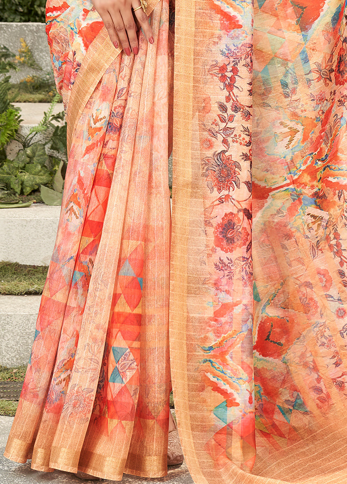 MultiColor Chanderi Silk Saree With Blouse Piece