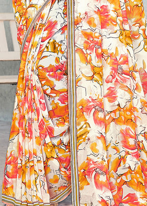 Multicolor Georgette Saree With Blouse Piece - Indian Silk House Agencies