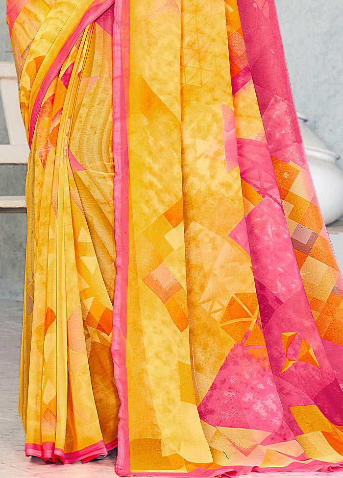 Multicolor Georgette Saree With Blouse Piece - Indian Silk House Agencies