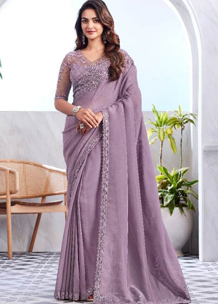 Orange Spun Silk Saree With Blouse Piece