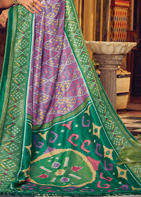 Purple Spun Silk Saree With Blouse Piece