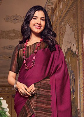 Pink Chiffon Silk Saree With Blouse Piece