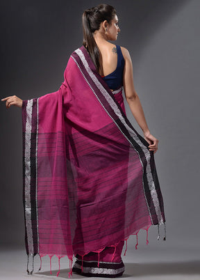 Magenta Pure Cotton Dual Tone Saree With Blouse - Indian Silk House Agencies