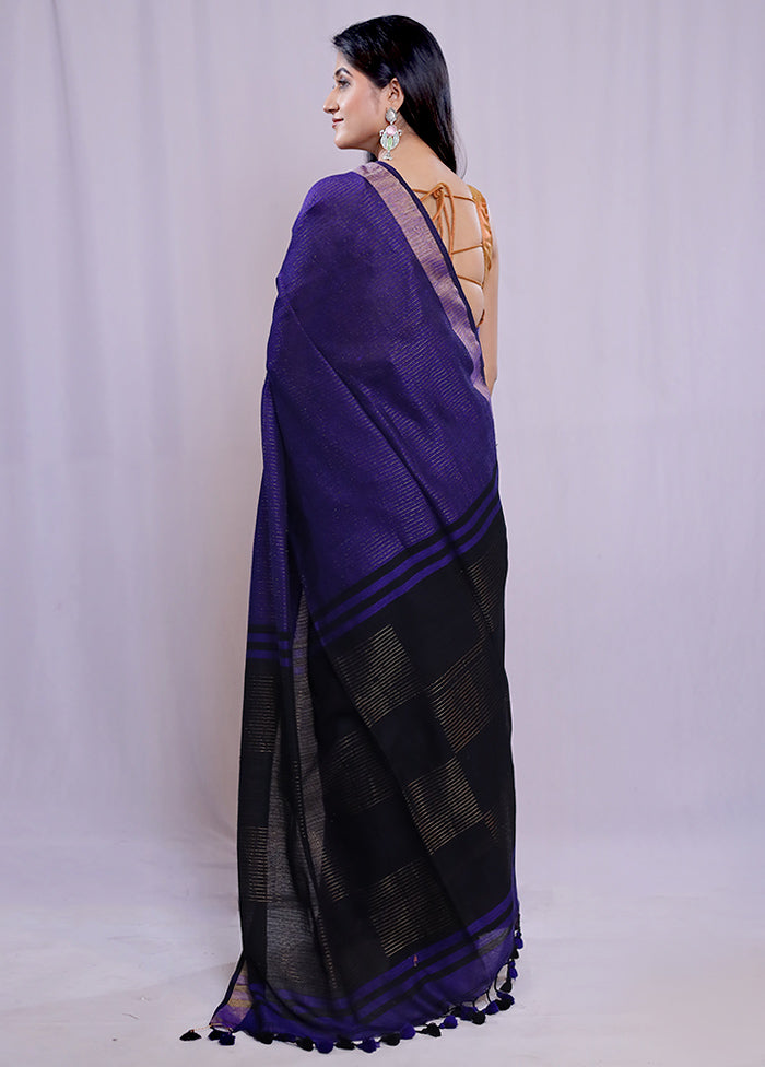 Blue Matka Silk Saree With Blouse Piece - Indian Silk House Agencies