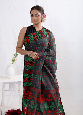 Grey Tant Cotton Saree Without Blouse Piece - Indian Silk House Agencies