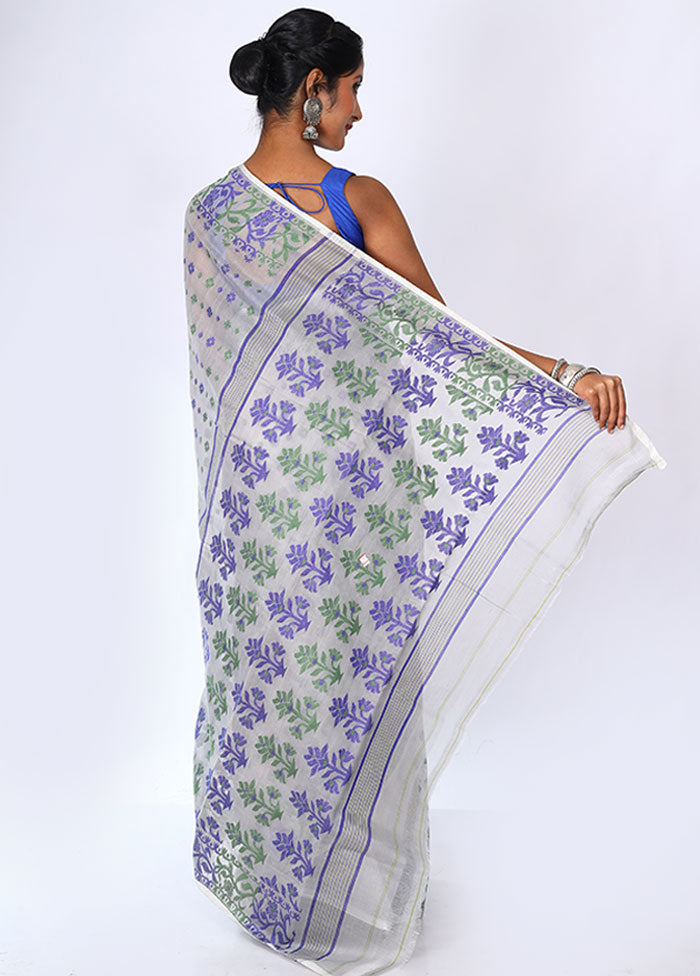 Grey Tant Jamdani Saree Without Blouse Piece - Indian Silk House Agencies