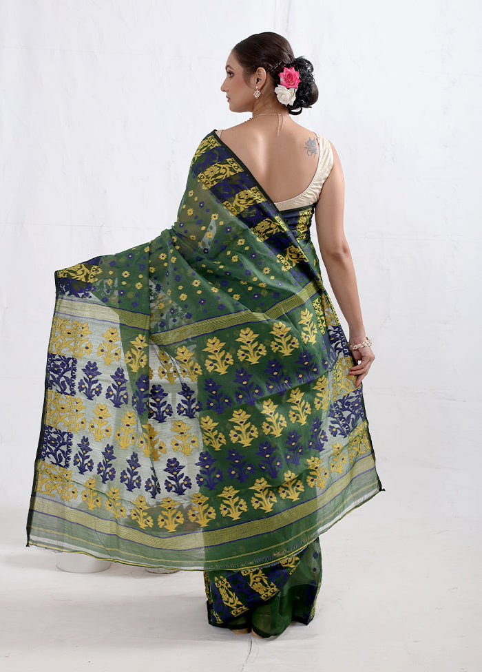 Green Tant Cotton Saree Without Blouse Piece - Indian Silk House Agencies