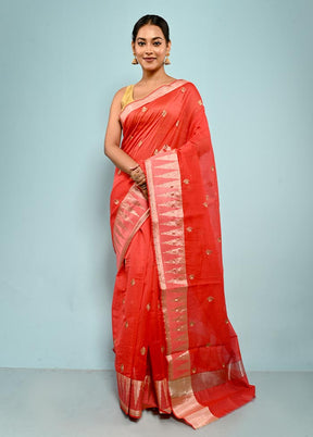 Pink Cotton Saree With Blouse Piece - Indian Silk House Agencies