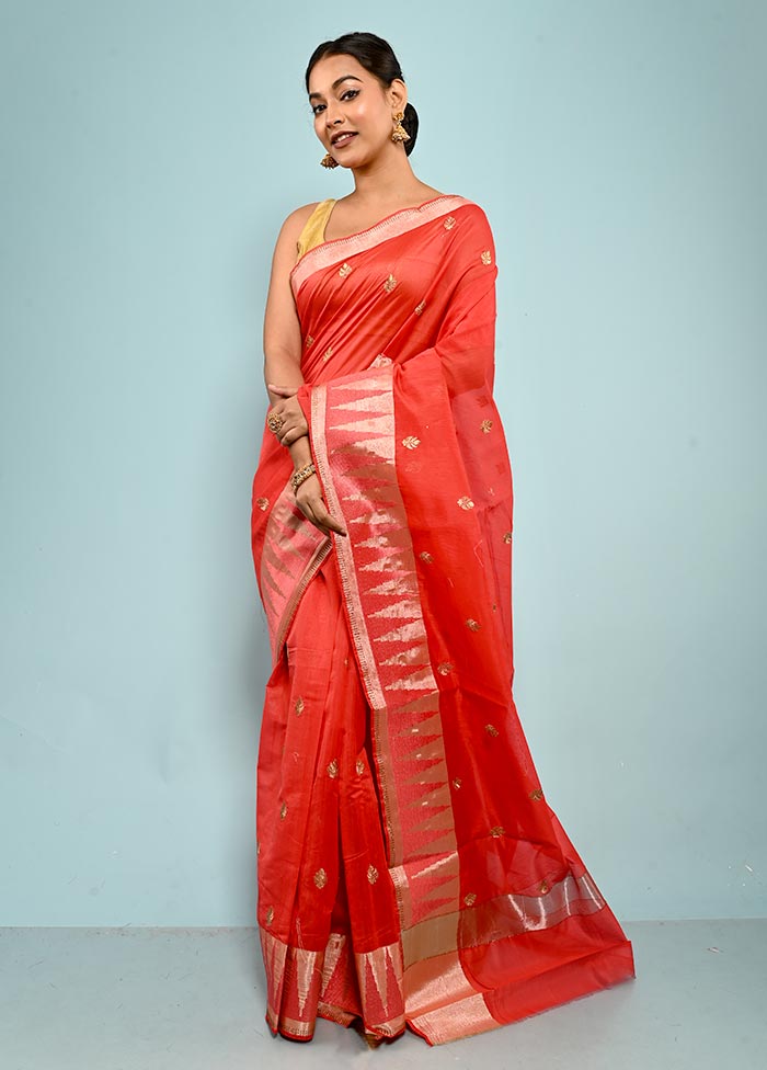 Pink Cotton Saree With Blouse Piece - Indian Silk House Agencies