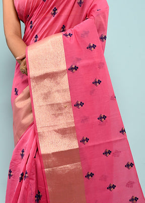 Grey Cotton Saree With Blouse Piece - Indian Silk House Agencies