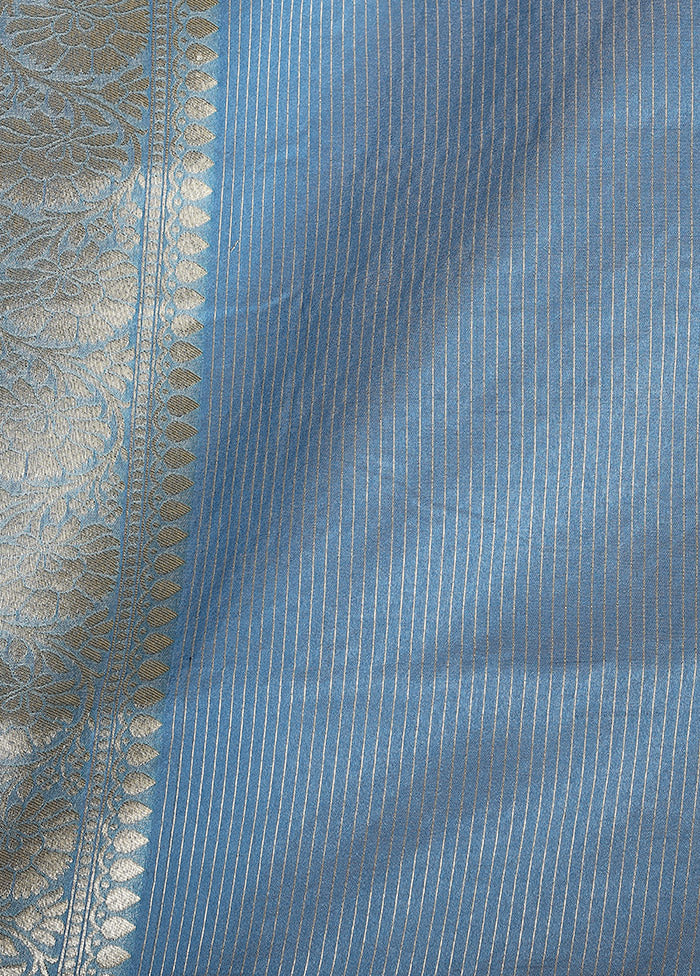 Sky Blue Uppada Silk Saree With Blouse Piece - Indian Silk House Agencies