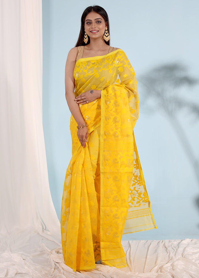 Yellow Matka Silk Saree With Blouse Piece - Indian Silk House Agencies