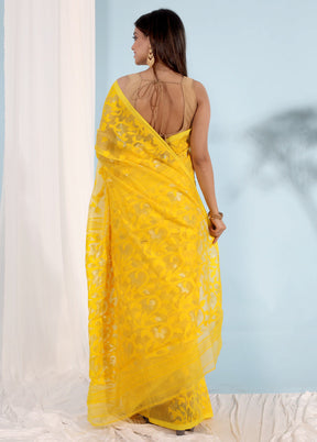 Yellow Matka Silk Saree With Blouse Piece - Indian Silk House Agencies