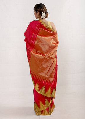 Pink Kanjivaram Pure Silk Saree With Blouse Piece - Indian Silk House Agencies