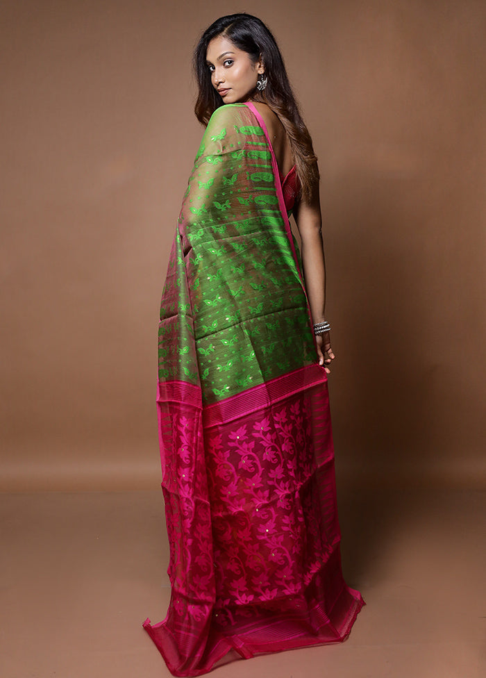 Multicolor Tant Jamdani Saree Without Blouse Piece