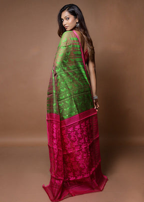 Multicolor Tant Jamdani Saree Without Blouse Piece