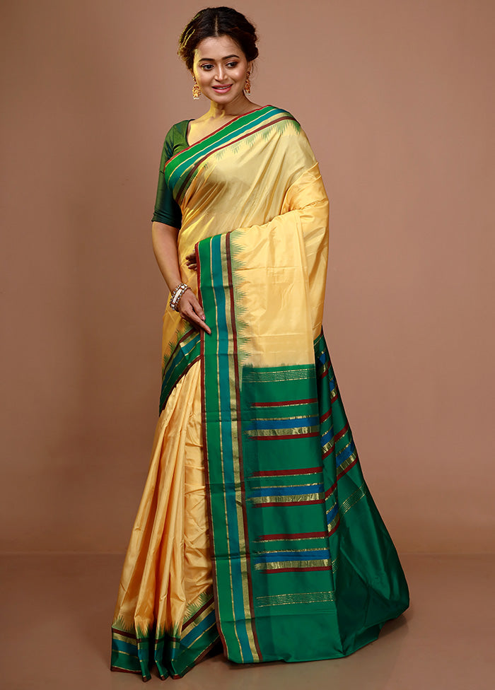 Yellow Kanjivaram Silk Saree With Blouse Piece - Indian Silk House Agencies