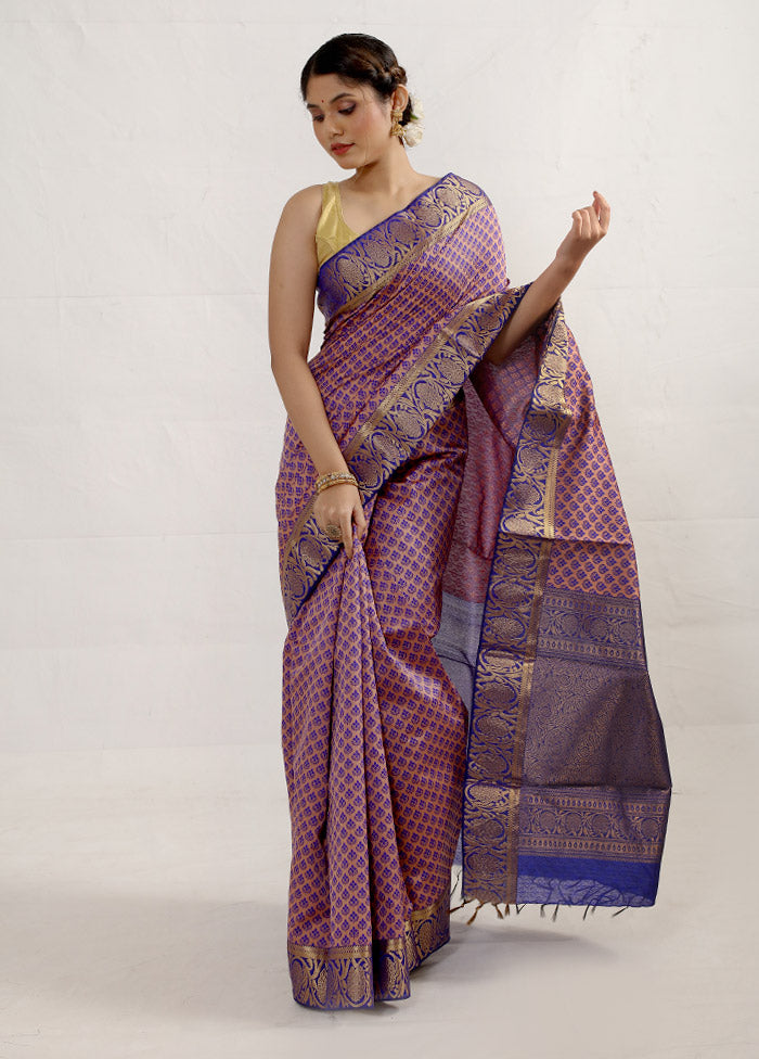 Mauve Pink Cotton Saree Without Blouse Piece - Indian Silk House Agencies