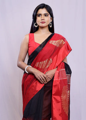 Black Matka Silk Saree With Blouse Piece - Indian Silk House Agencies