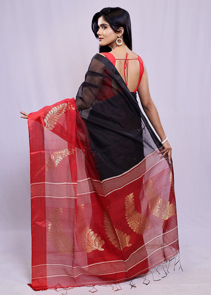 Black Matka Silk Saree With Blouse Piece - Indian Silk House Agencies