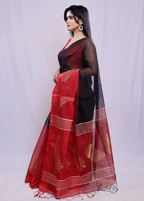 Black Matka Silk Saree With Blouse Piece - Indian Silk House Agencies