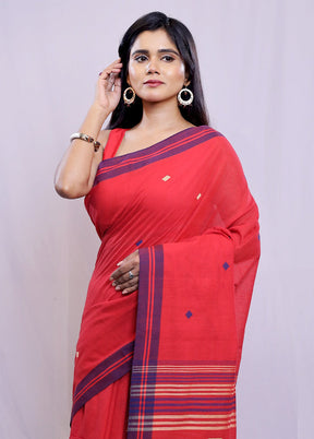 Red Begumpuri Cotton Saree With Blouse Piece - Indian Silk House Agencies