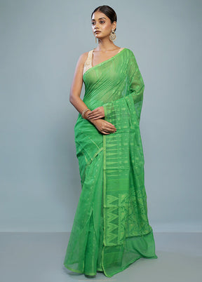 Green Tant Cotton Saree Without Blouse Piece - Indian Silk House Agencies