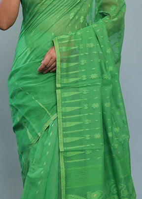 Green Tant Cotton Saree Without Blouse Piece - Indian Silk House Agencies