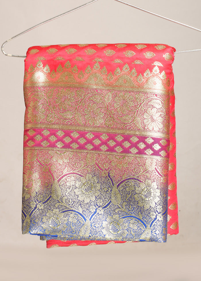 Pink Banarasi Silk Saree With Blouse Piece - Indian Silk House Agencies