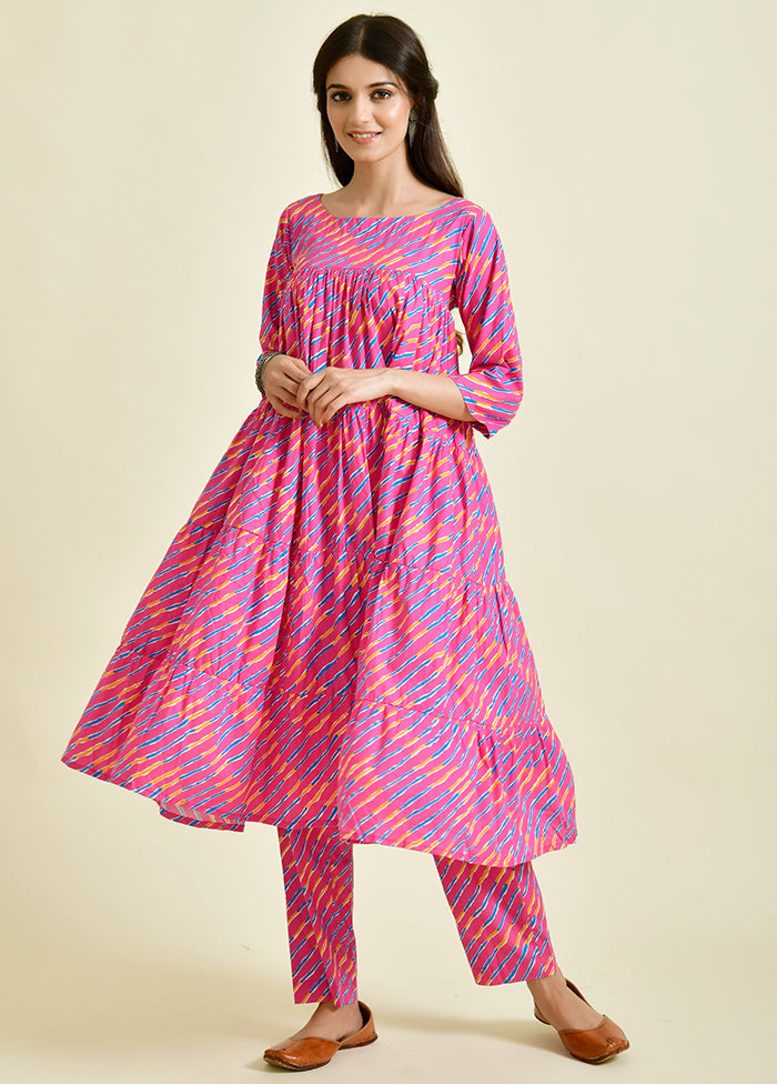 2 Pc Magenta Cotton Kurti Set VDRAN1412251 - Indian Silk House Agencies