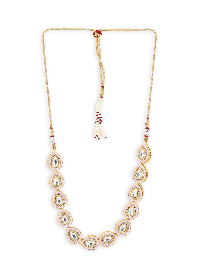 Golden Moon Stone Alloy Necklace - Indian Silk House Agencies