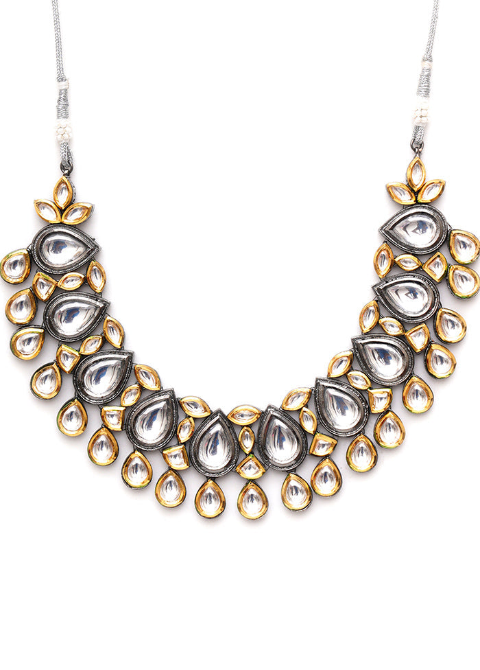 Multicolor Brass Rhodium Plated Necklace