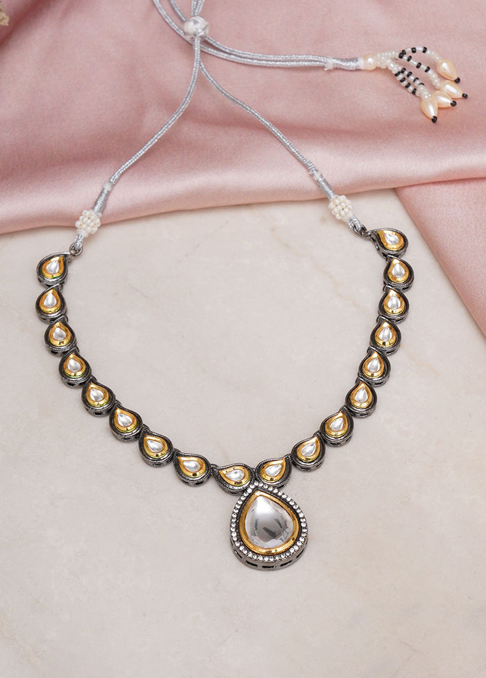 Multicolor Brass Rhodium Plated Necklace