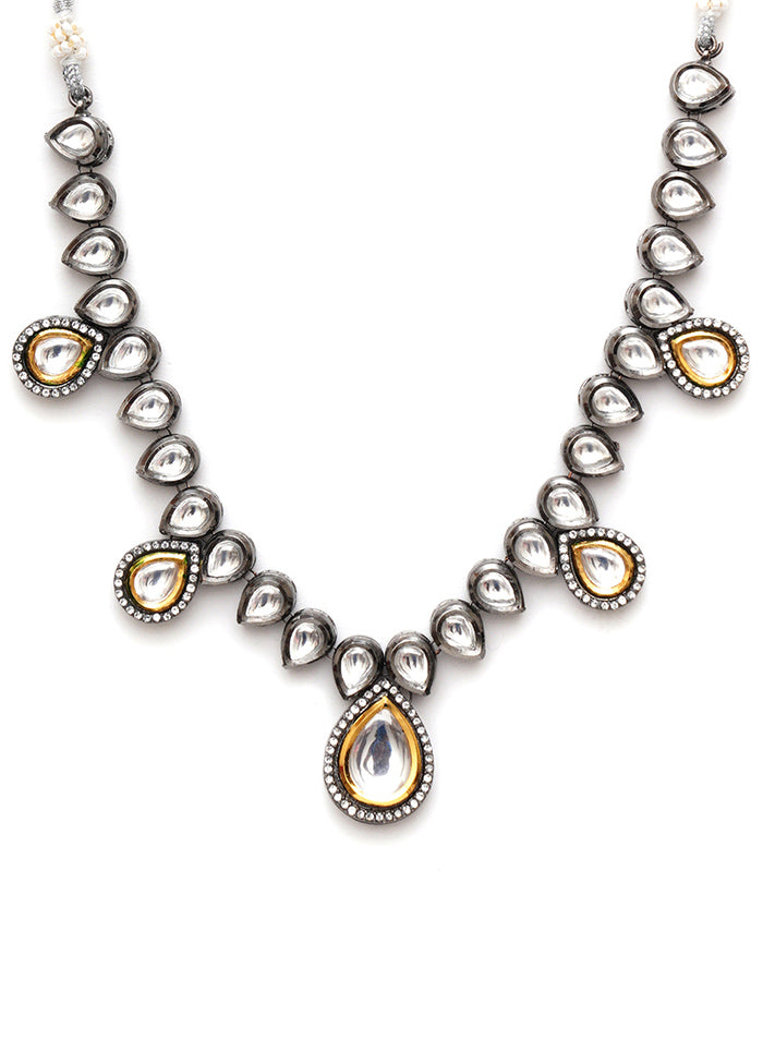 Multicolor Brass Rhodium Plated Necklace