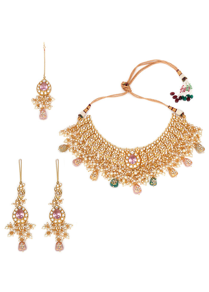 Multicolor Brass Drawstring Jewellery Set