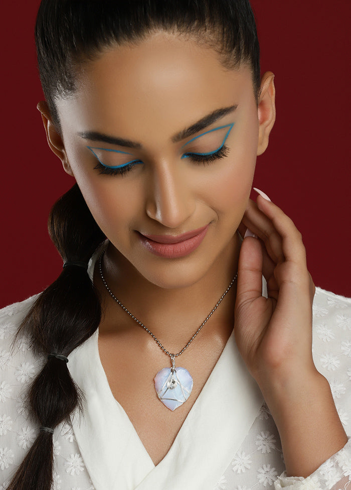 Silver Stone Work Alloy Necklace - Indian Silk House Agencies