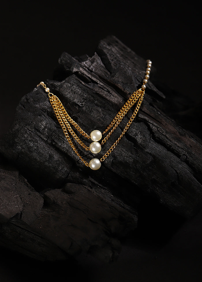 Golden Stone Work Alloy Necklace - Indian Silk House Agencies