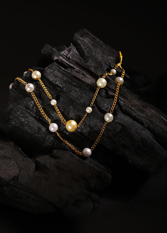 Golden Stone Work Alloy Necklace - Indian Silk House Agencies